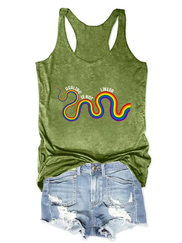 Women'S Round-Neck Sleeveless Vest Healing Is Not Linear Prints