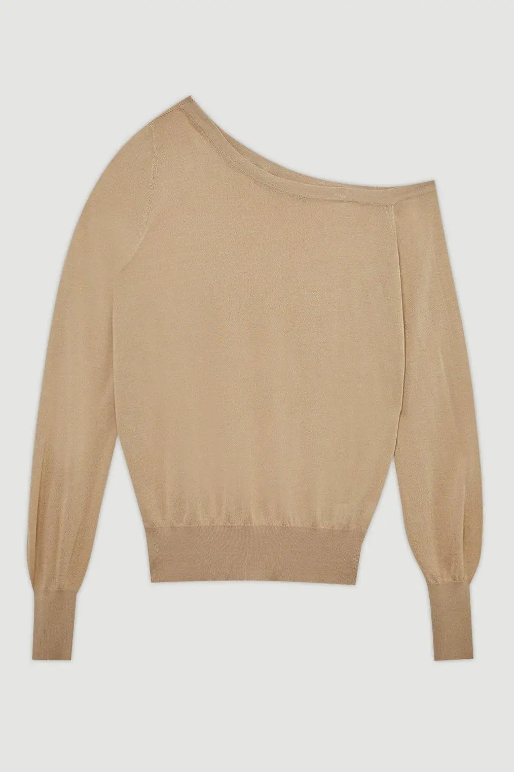 Lightweight Viscose Blend Summer Knit Off Shoulder Top