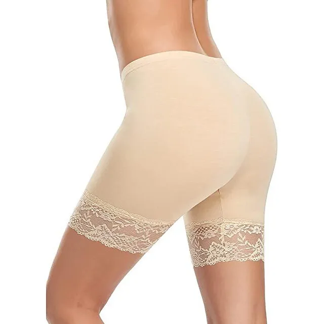 Women's Underwear Shorts Leggings Modal Nude Black White Casual Casual Daily Lace Stretchy Short Breathability Solid Colored S M L XL 2XL