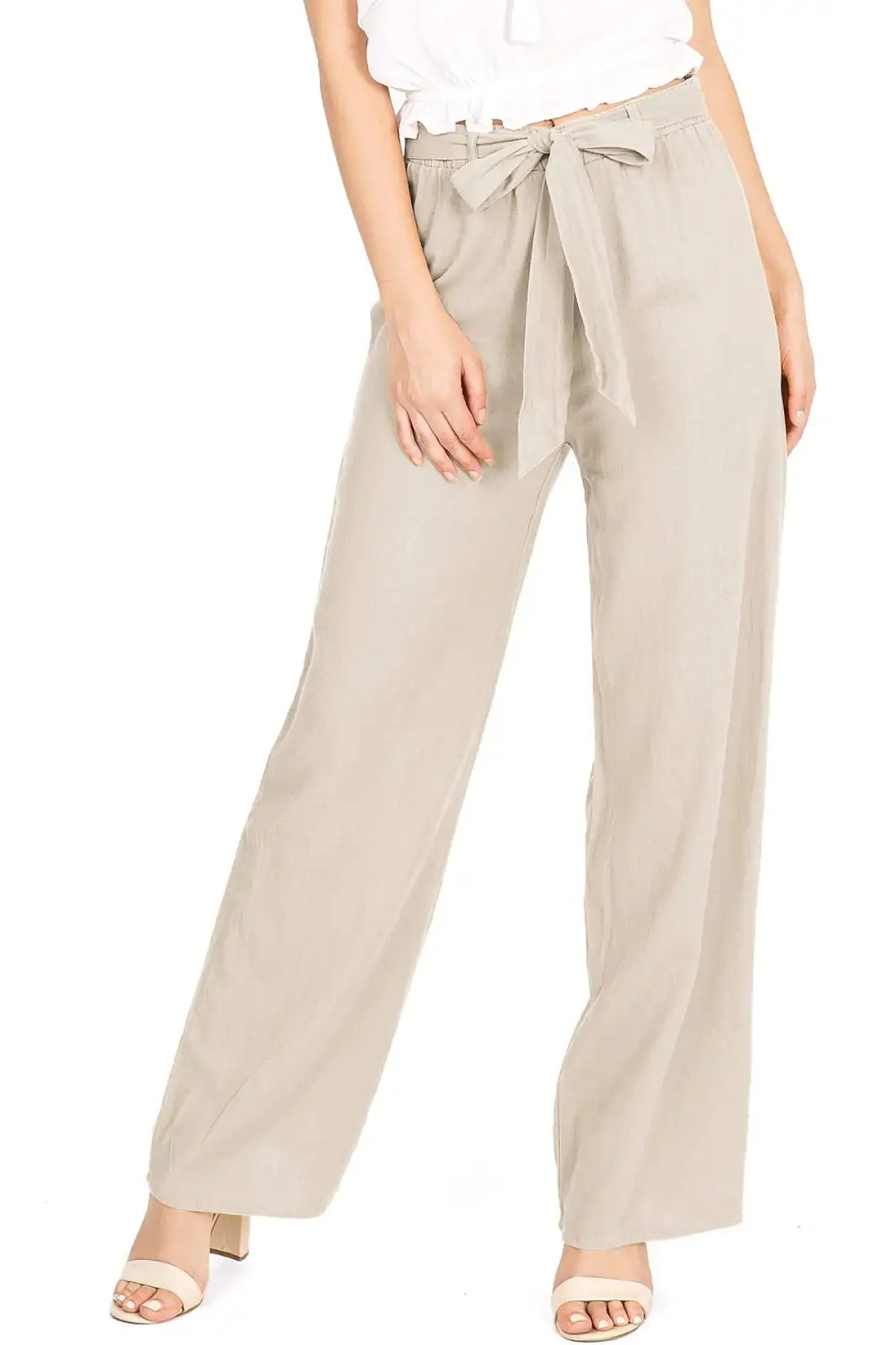 Mustard Yellow Linen Tie - Waist Pants