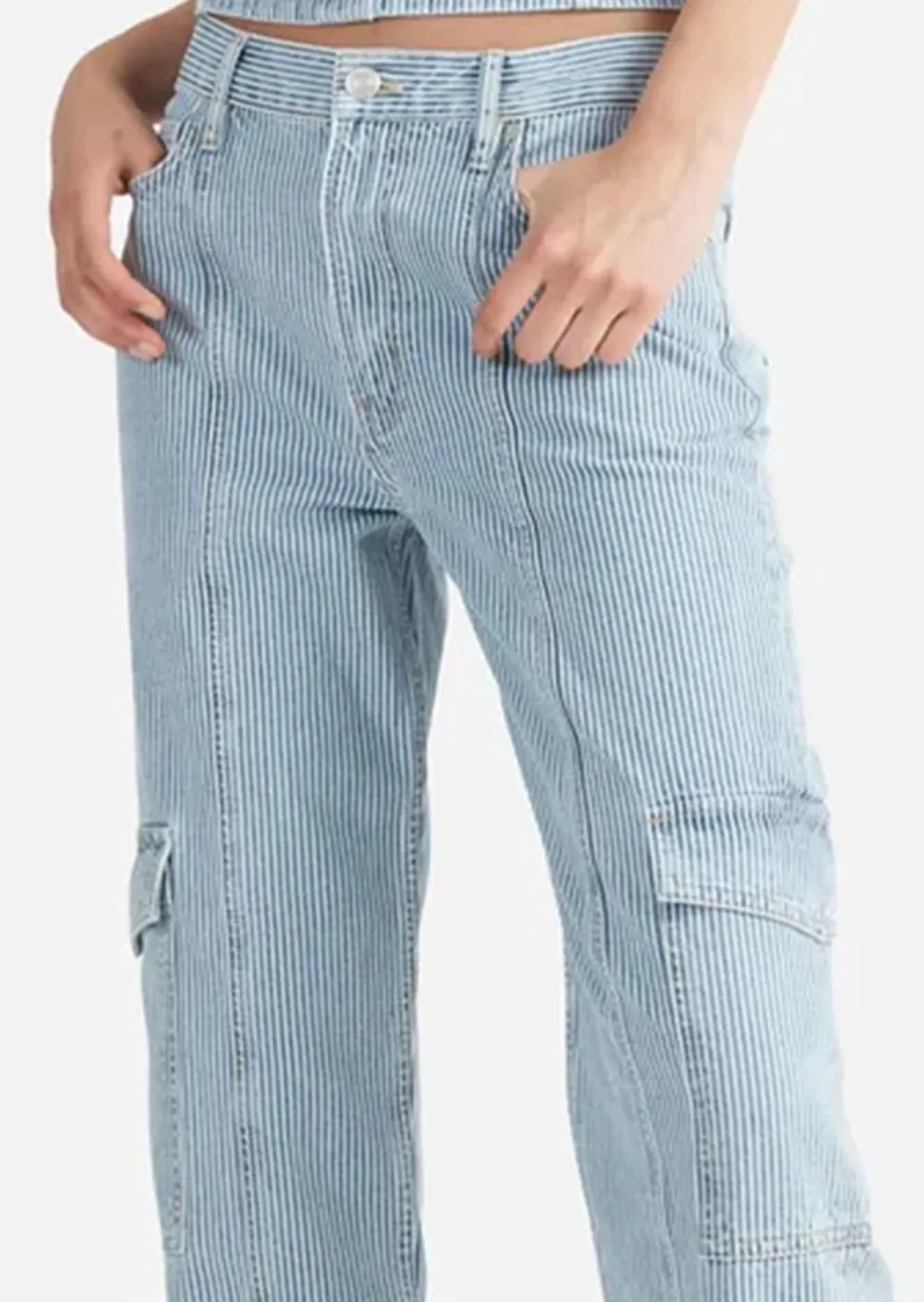 Light Blue Denim Overalls Pants