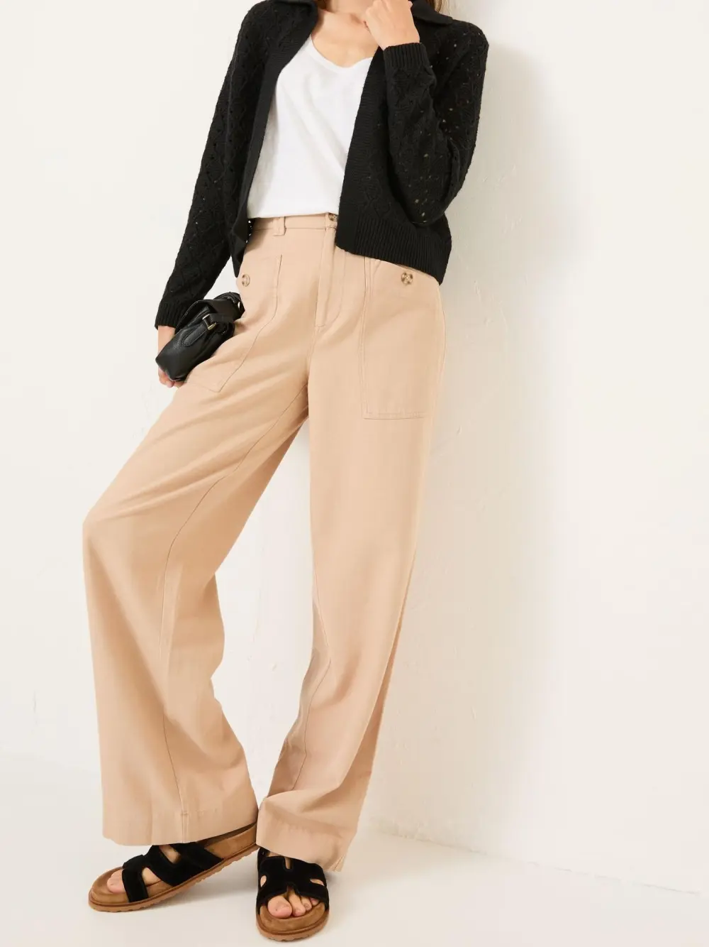 Black Pointelle Knitted Cardigan