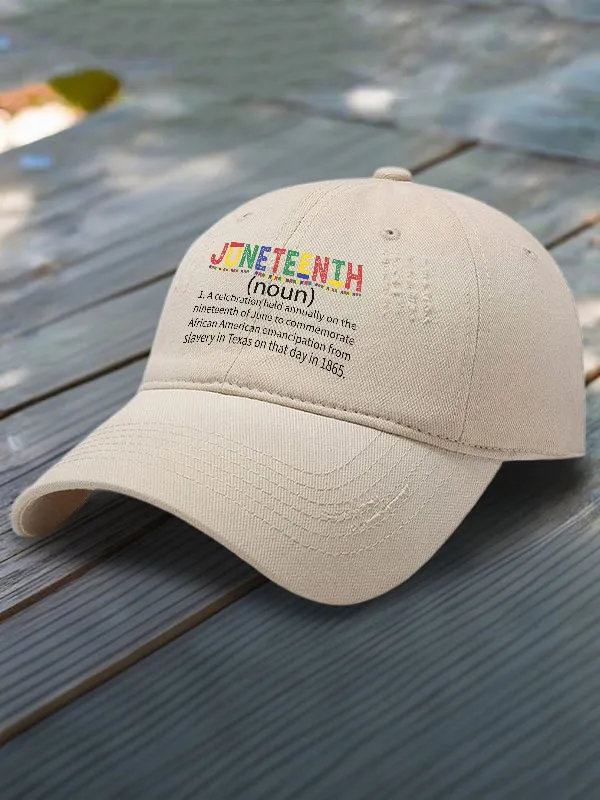 Juneteenth Noun Printed Baseball Cap