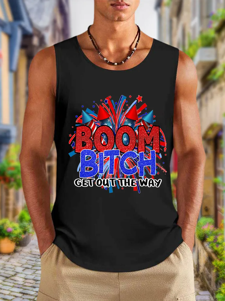 Men'S Boom Bitch Get Out The Way Round-Necked Sleeveless Vest