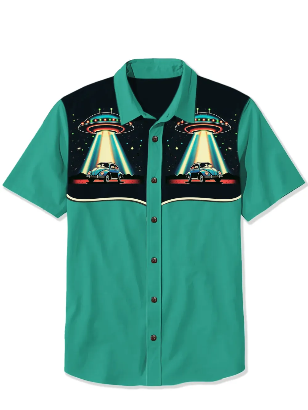 Western Retro Spaceship Car Shirt