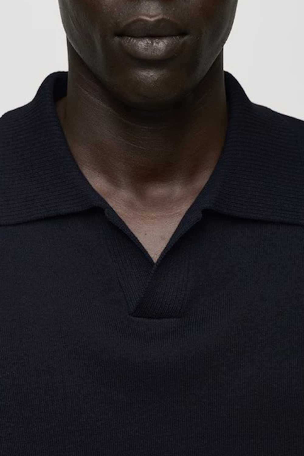 V-Neck Polo Collar Shirt
