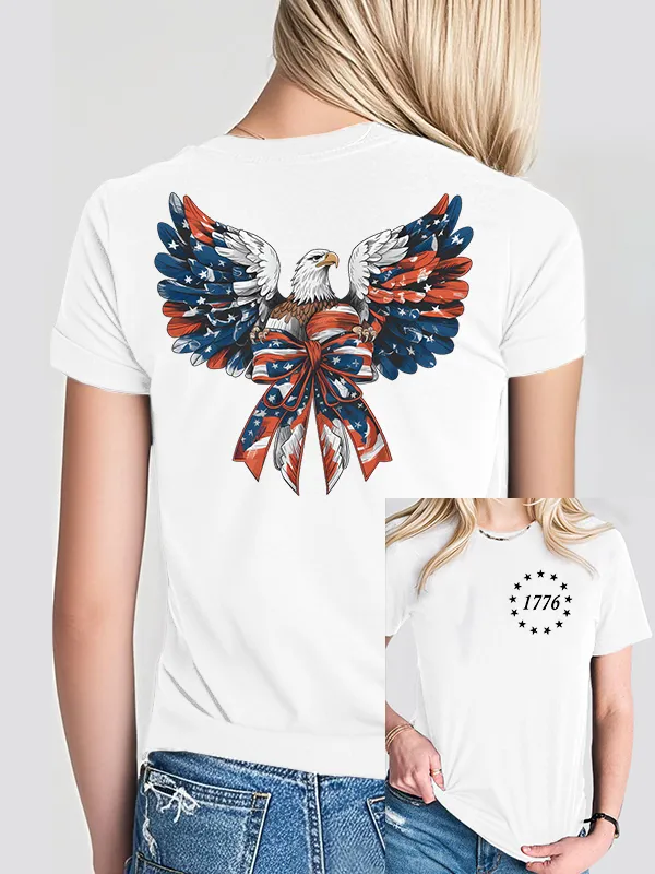 Woman'S 1776 Independence Day Print Short-Sleeved T-Shirt