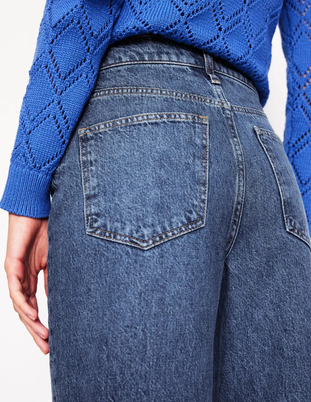 Light Blue Mid - Rise Straight - Leg Jeans
