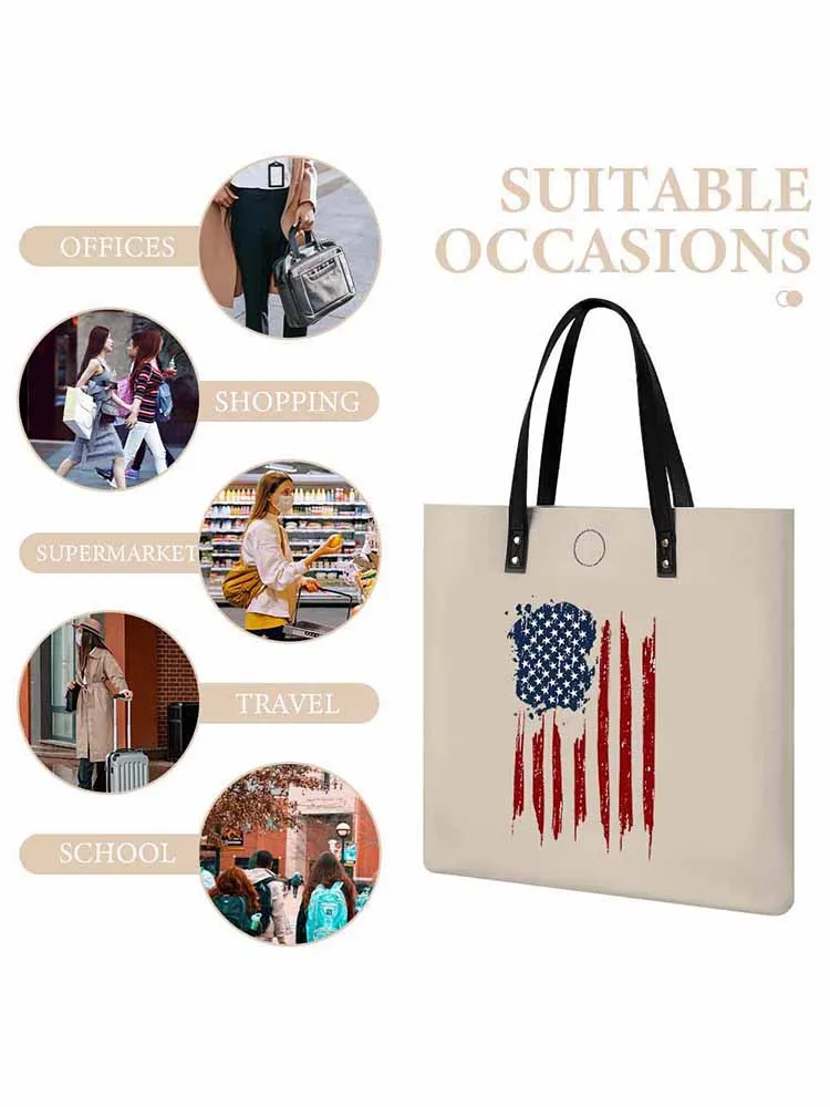 Leather Handbag With National Flag Prints