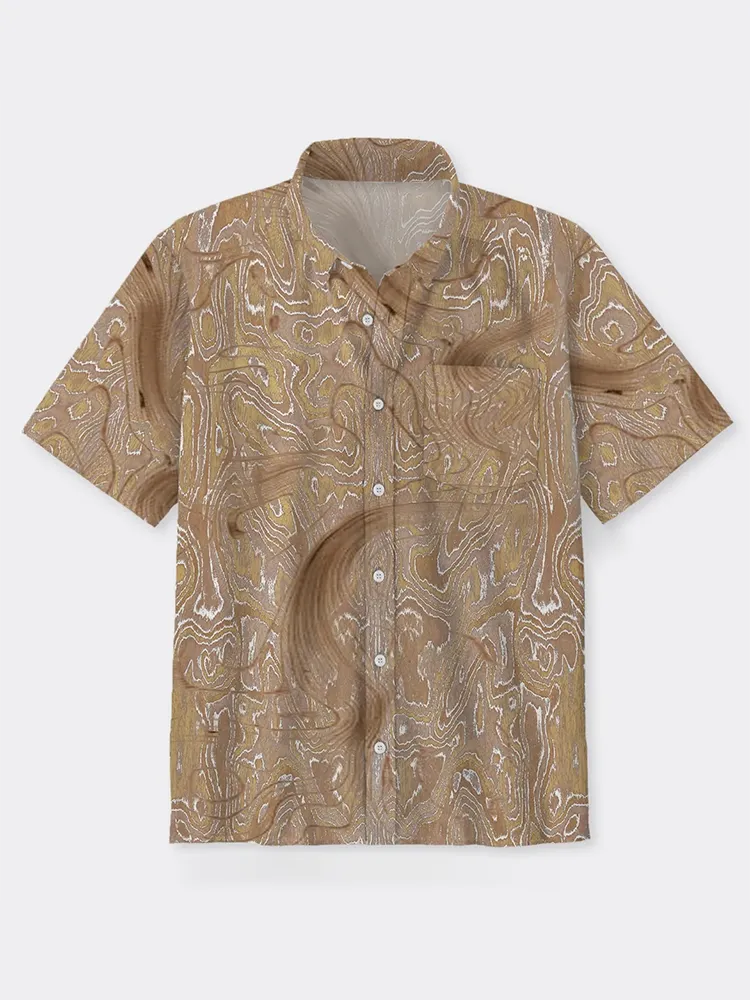 Natural Vegetation Printing Button Up Shirt