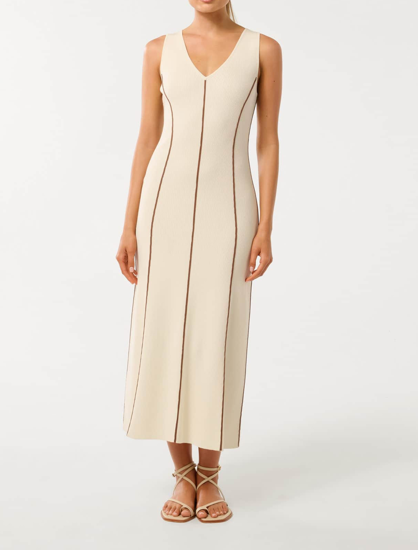 Contrast Detail Midi Dress