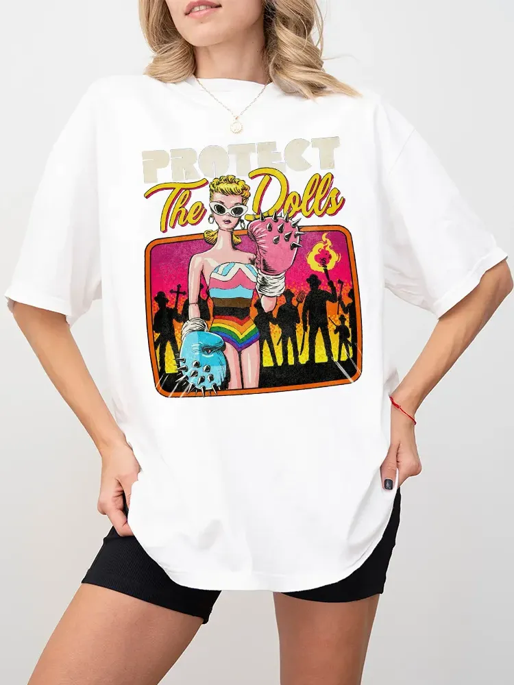 Women'S Protect The Doll Round-Neck Short Sleeve T-Shirt