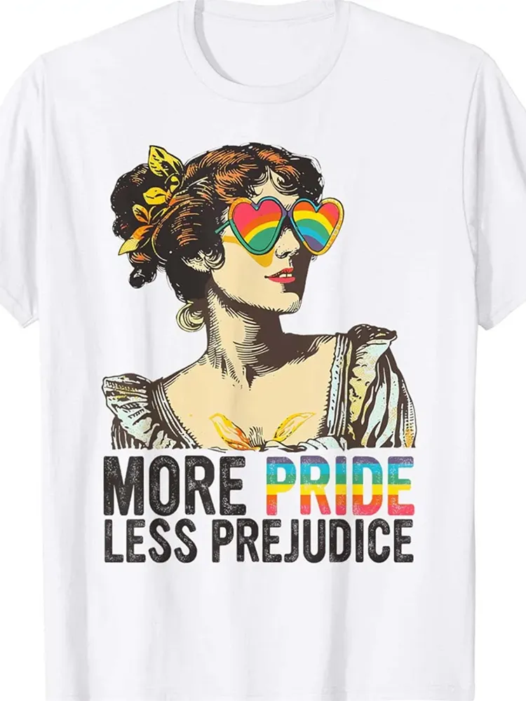Women'S More Pride Less Prejudice Short Sleeve Round-Neck T-Shirt