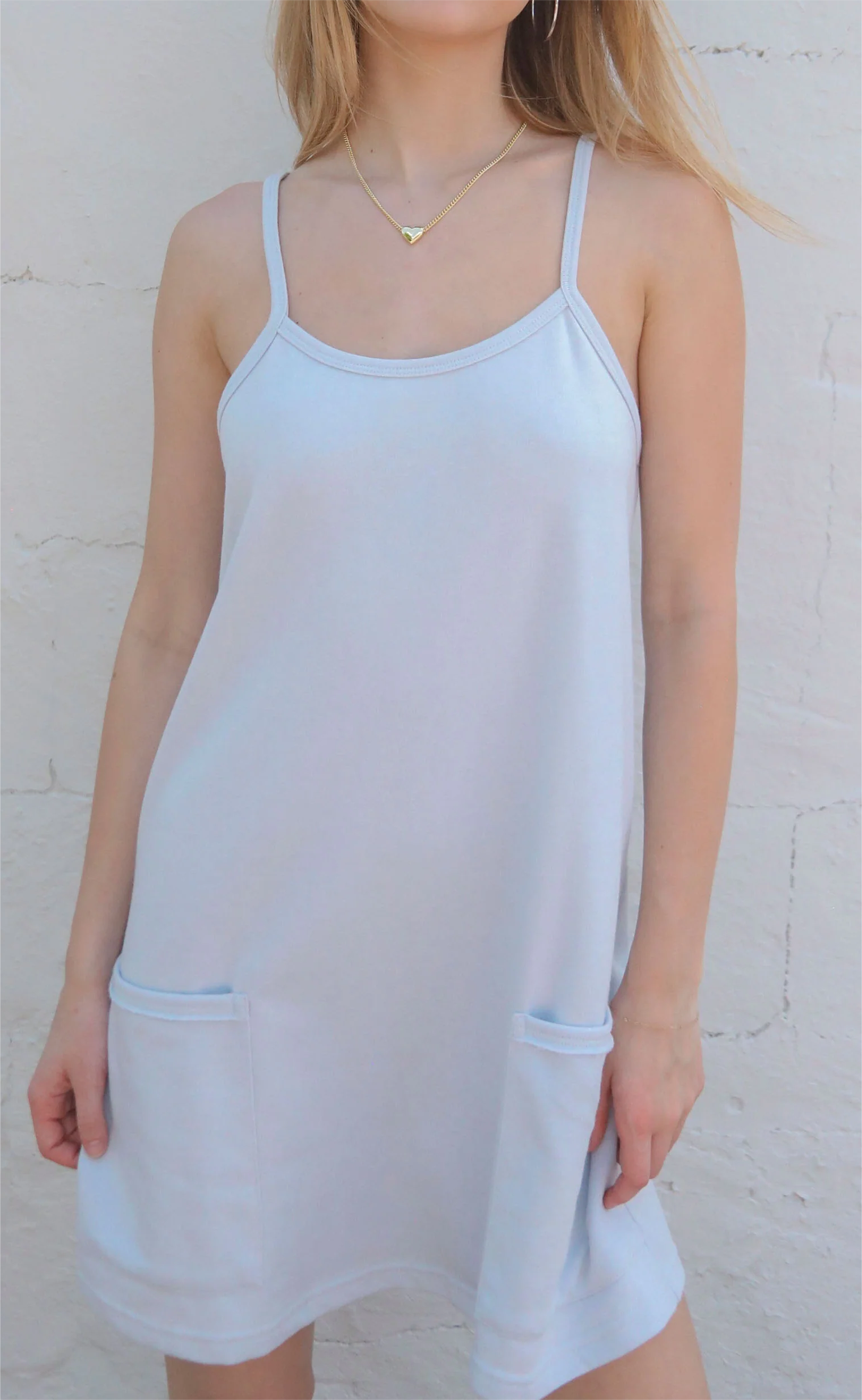 Blue Sleeveless Tank Mini Dress Sets
