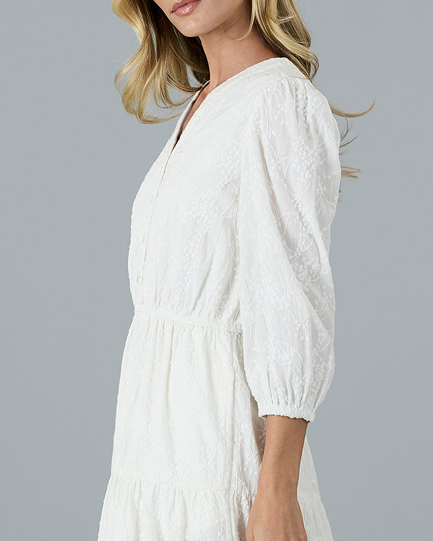 White Side Pockets Maxi Dress