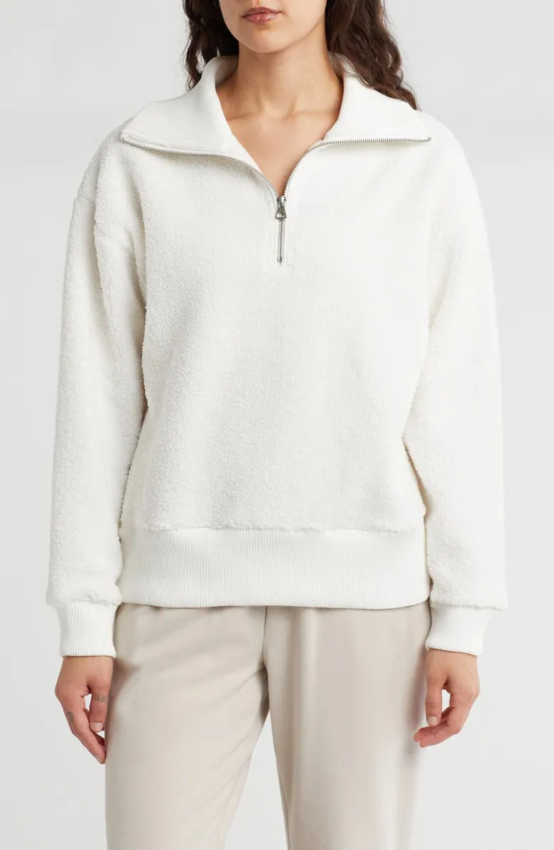 Winter Trail Faux Shearling Half-Zip Pullover