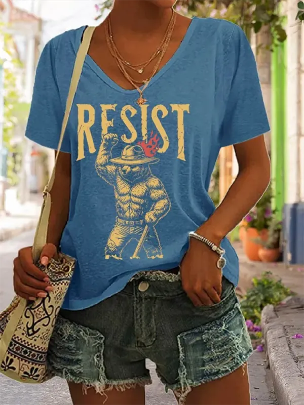 Woman'S Resist V-Neck Short-Sleeve T-Shirt