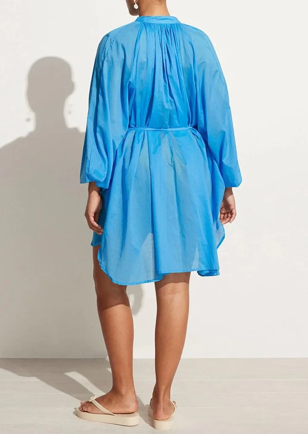 Elasticated Long Balloon Sleeves Mini Smock