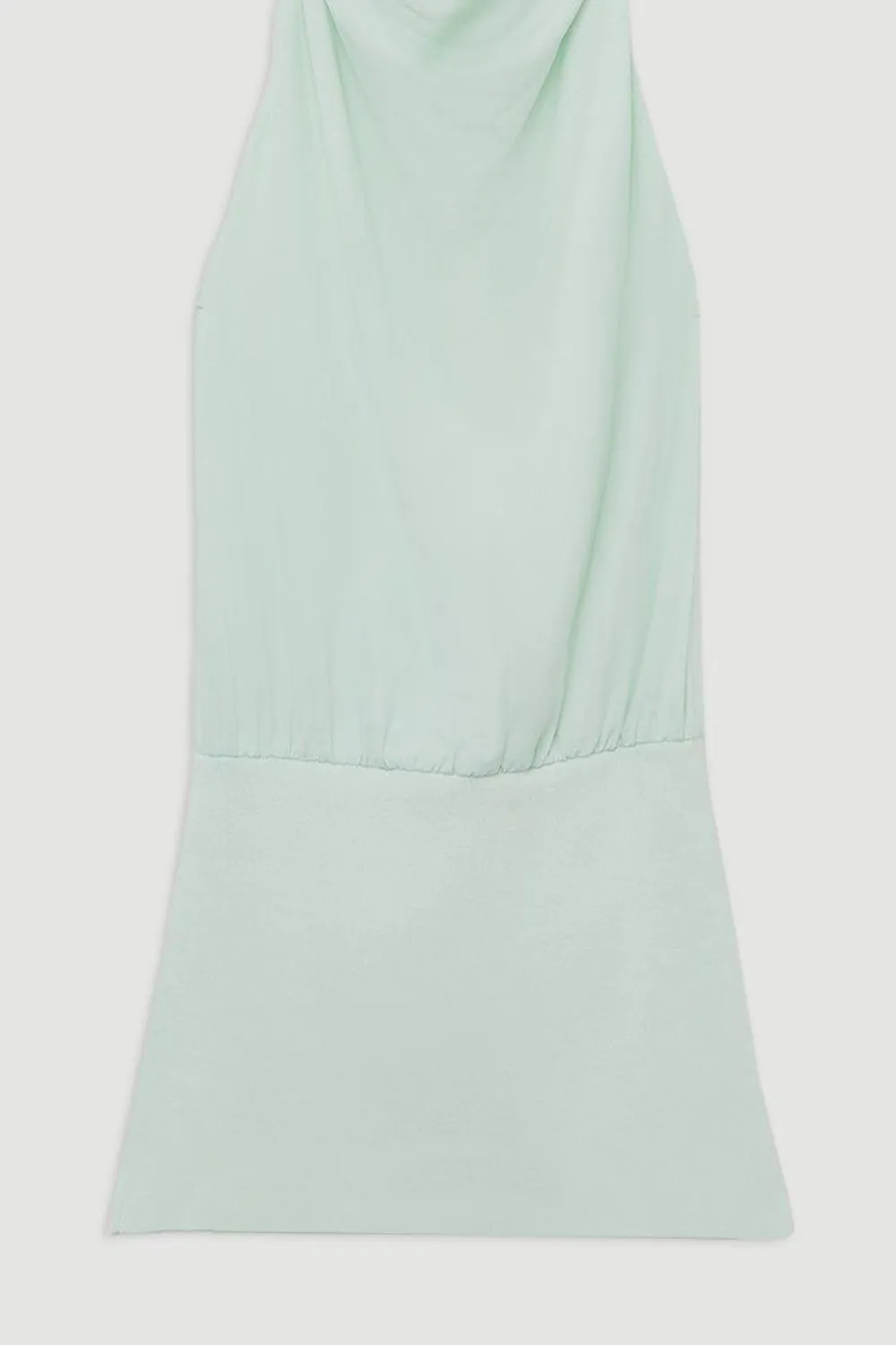 Jersey Knit Mix Halter Neck Top