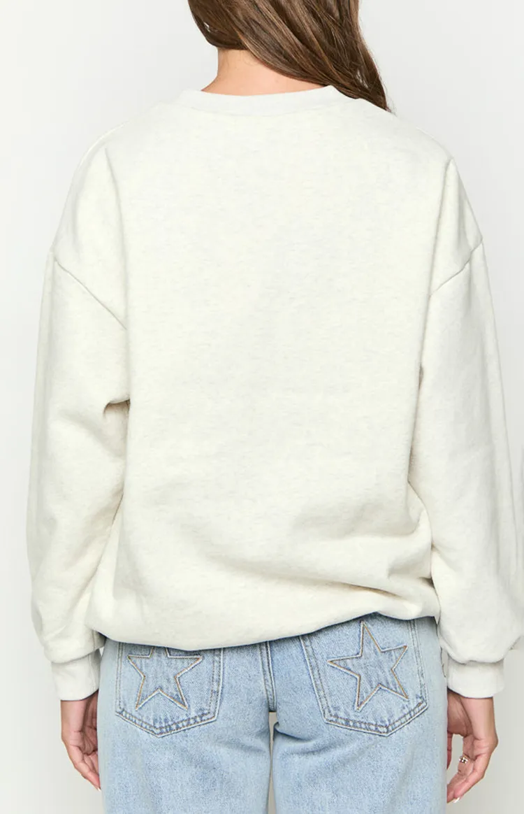 Crew Neck Solid Color Sweatshirt