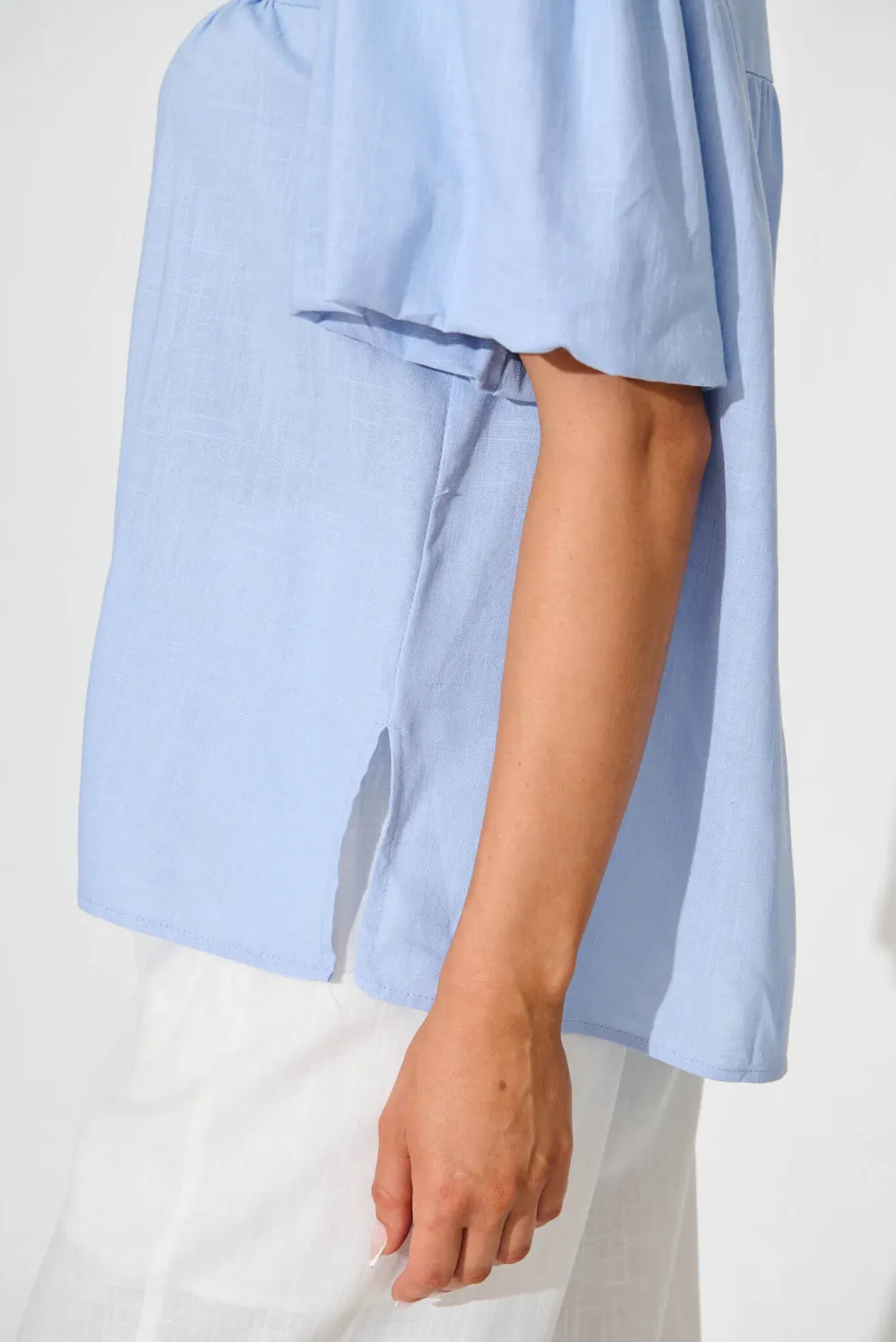 Light Blue Short Sleeve Button Up Shirt