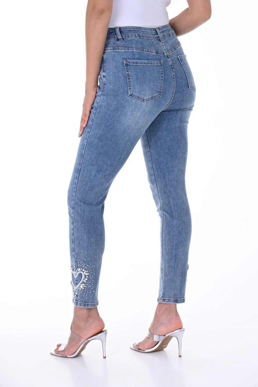 Light Blue Denim Button - Front Jeans