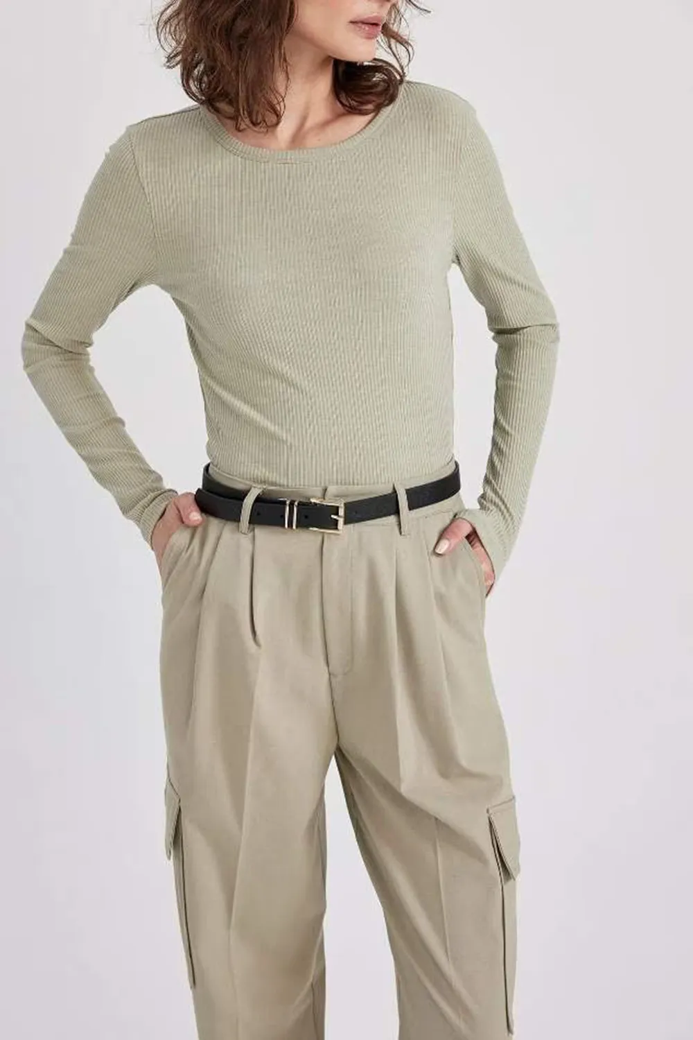 Soft Cotton Solid Long Sleeve Tee