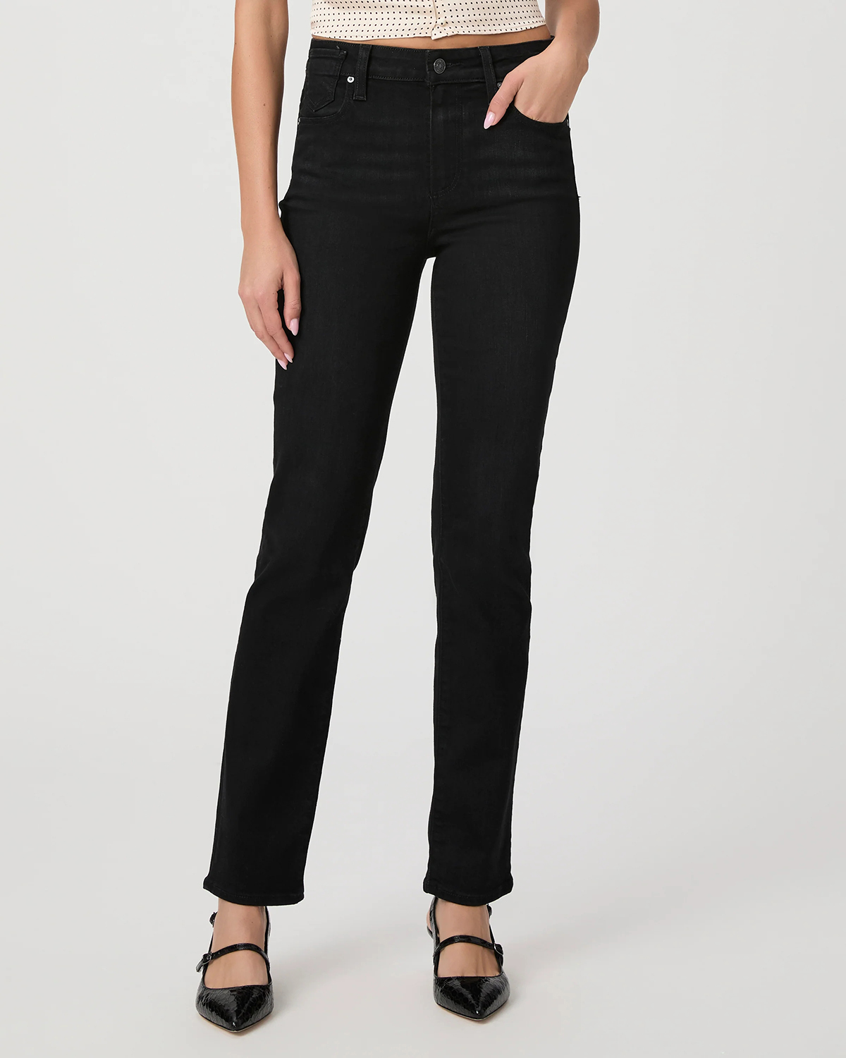 Black Straight Leg Skinny Jeans