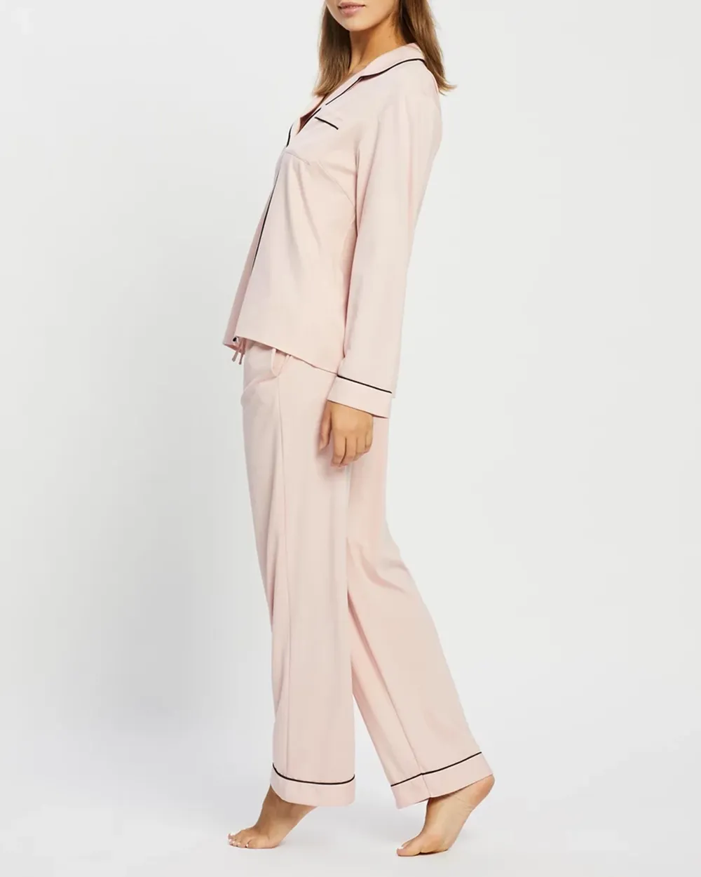 Long Sleeve Button-up Shirt Pajama Set