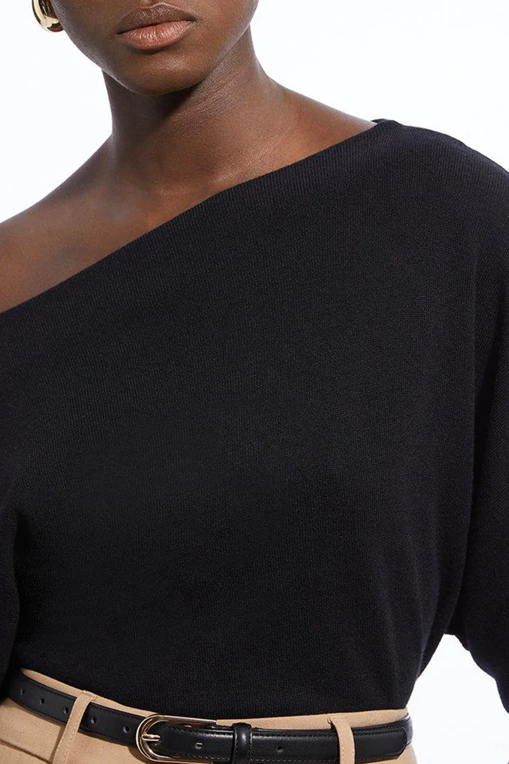 Cashmere Blend Off The Shoulder Knit Top