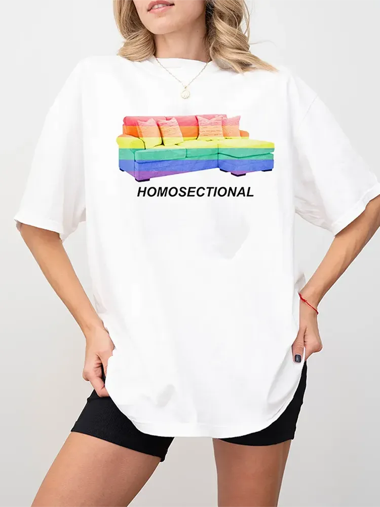 Women'S Homosectional Short Sleeve Round-Neck T-Shirt