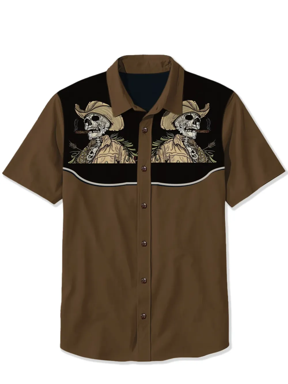 Western Smoking Skull Shirt