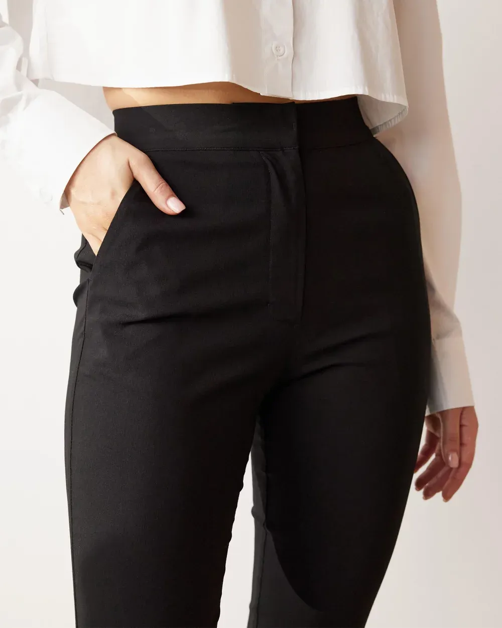 High Waisted Slim Leg Pants