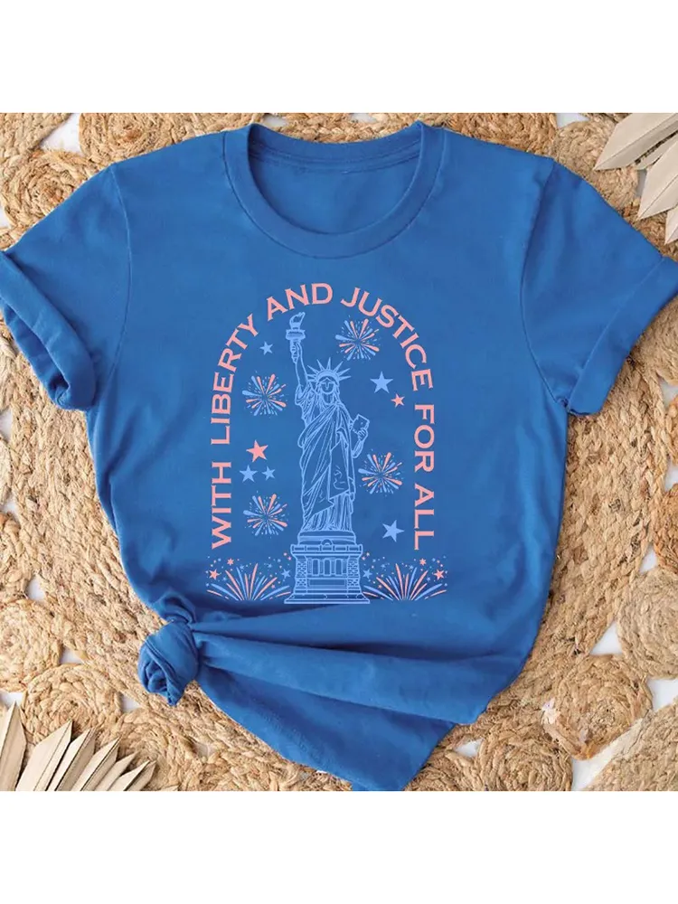 With Liberty And Justice For All Teacher T-Shirt