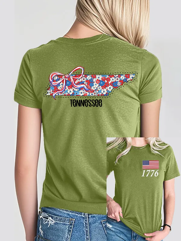 Woman'S 1776 Independence Day Print Short-Sleeved T-Shirt