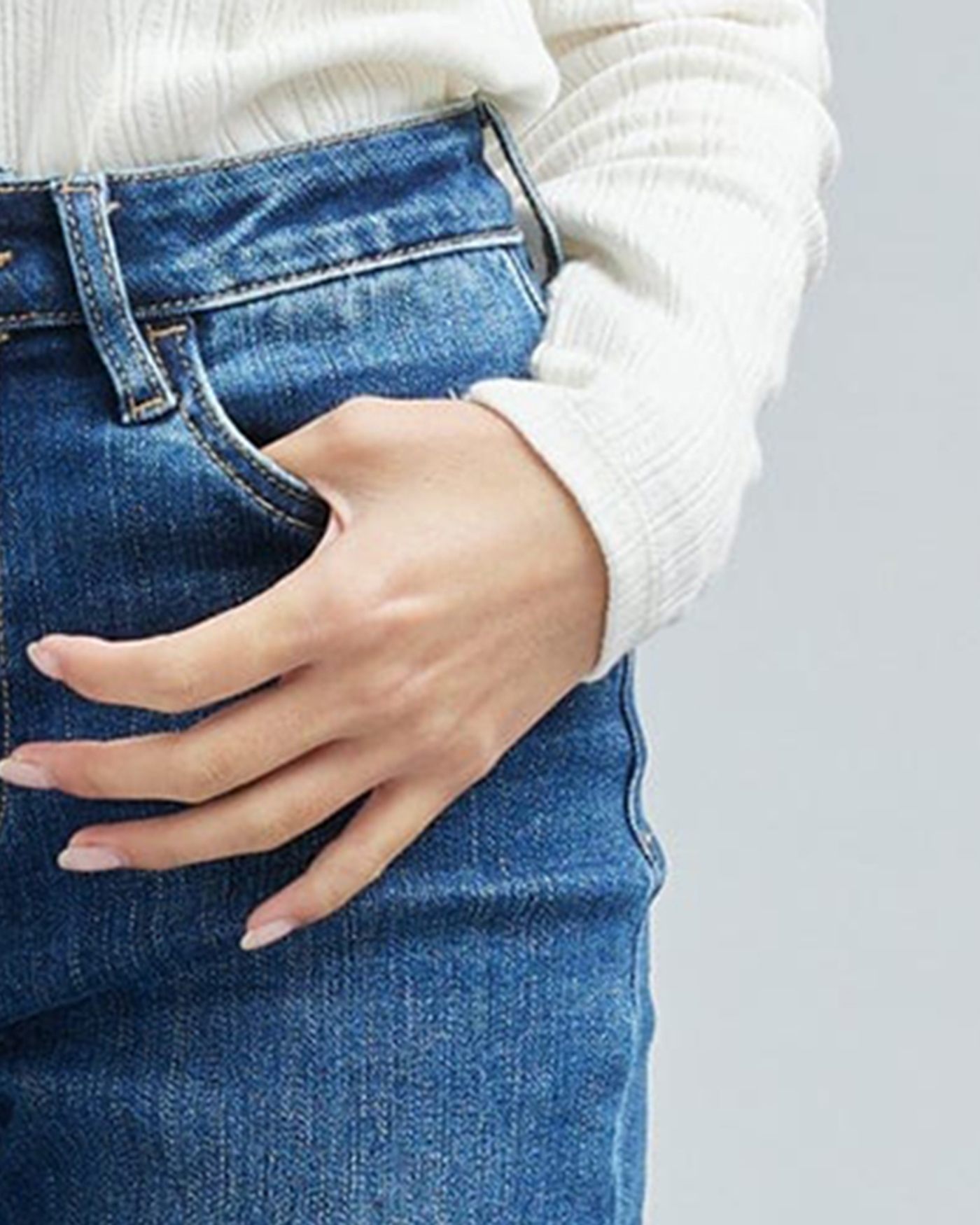 Medium Blue Wash Straight Leg Jean