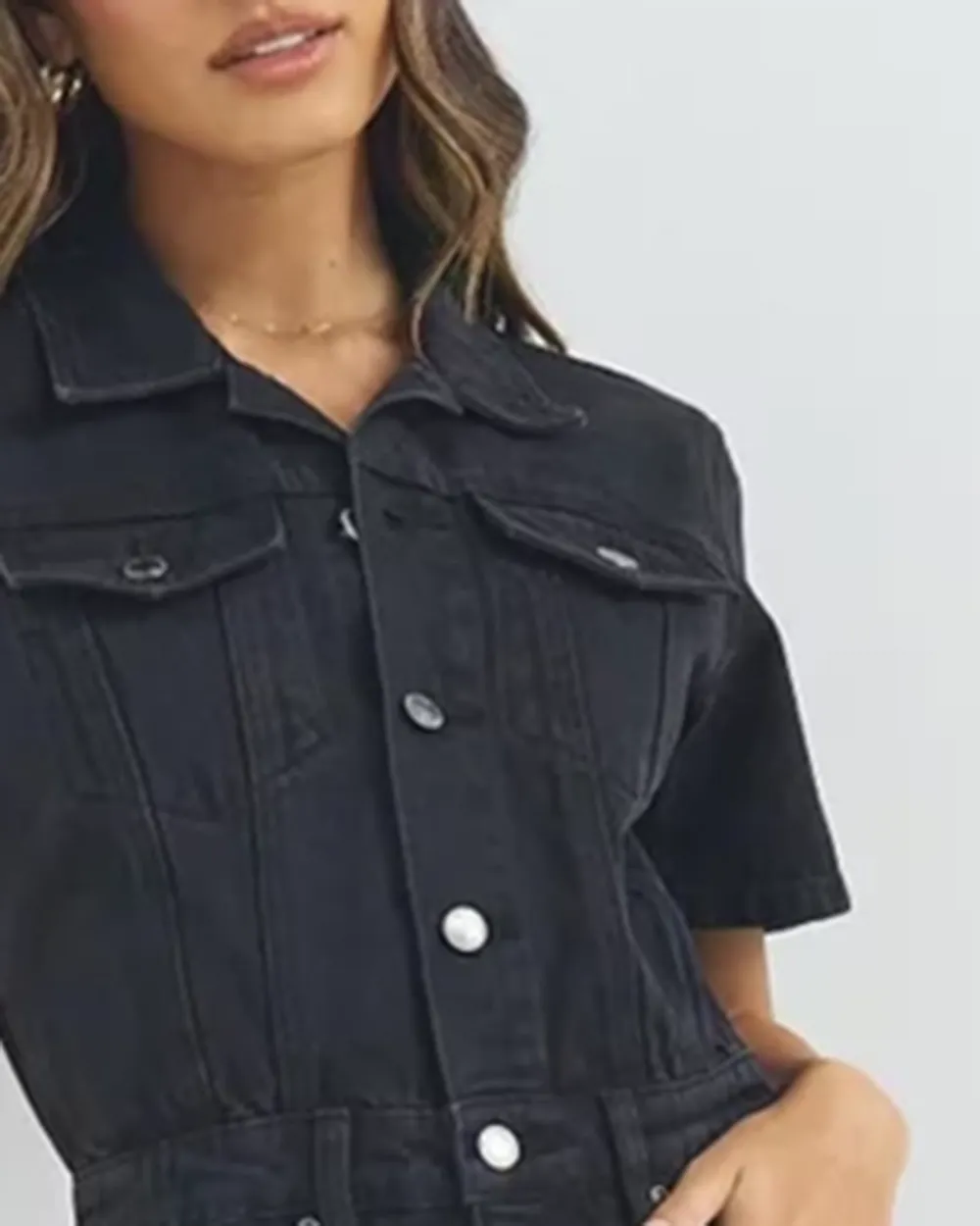 Denim Long Sleeve Mini Dress