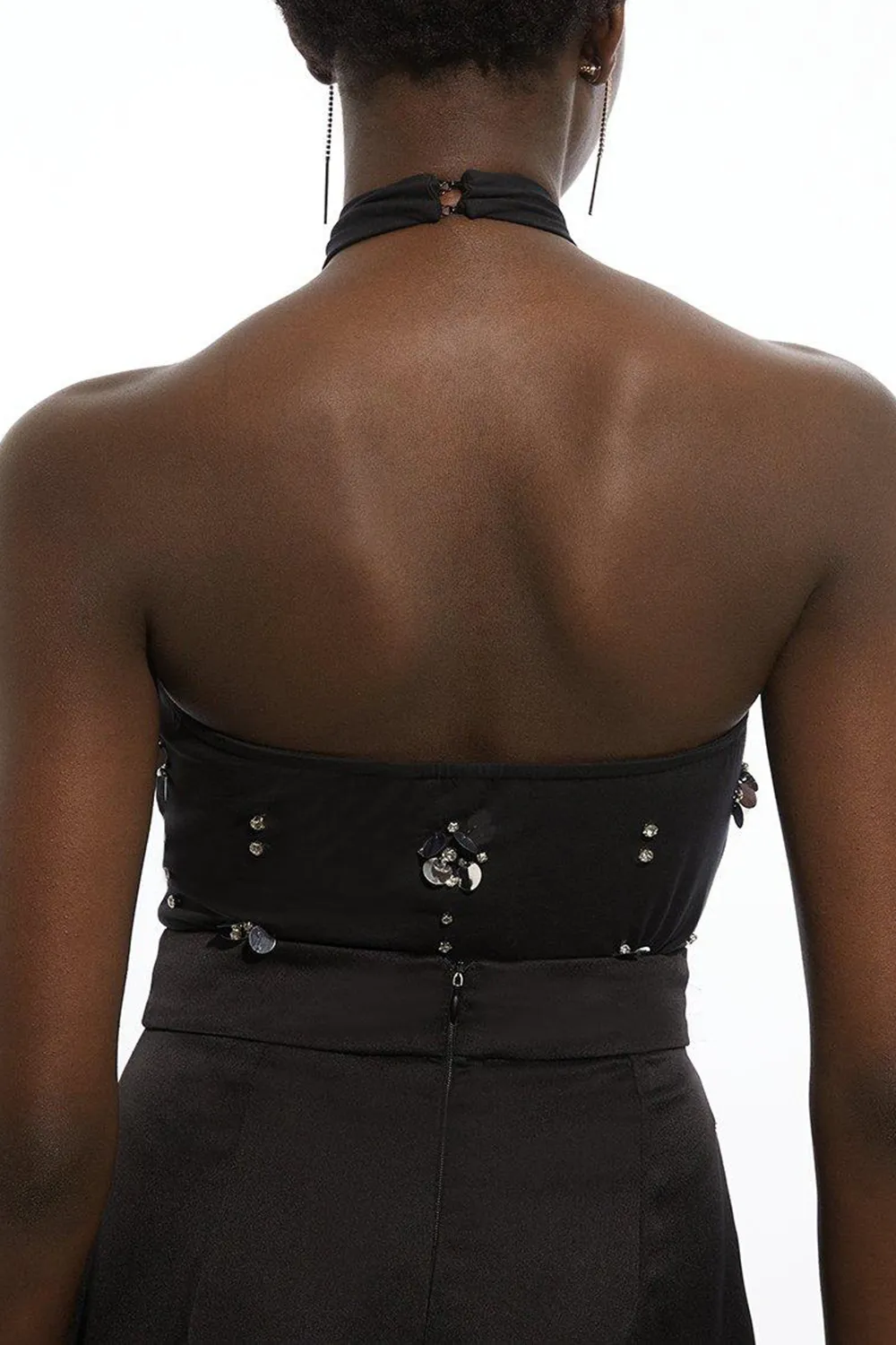 Skinny Cotton Halterneck Bodysuit