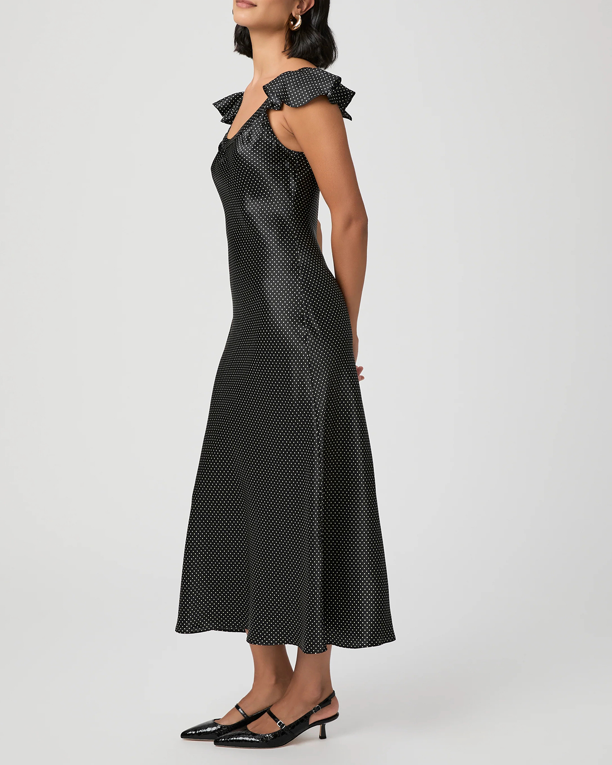 Black And Gray Geometric Print Sleeveless Midi Dress