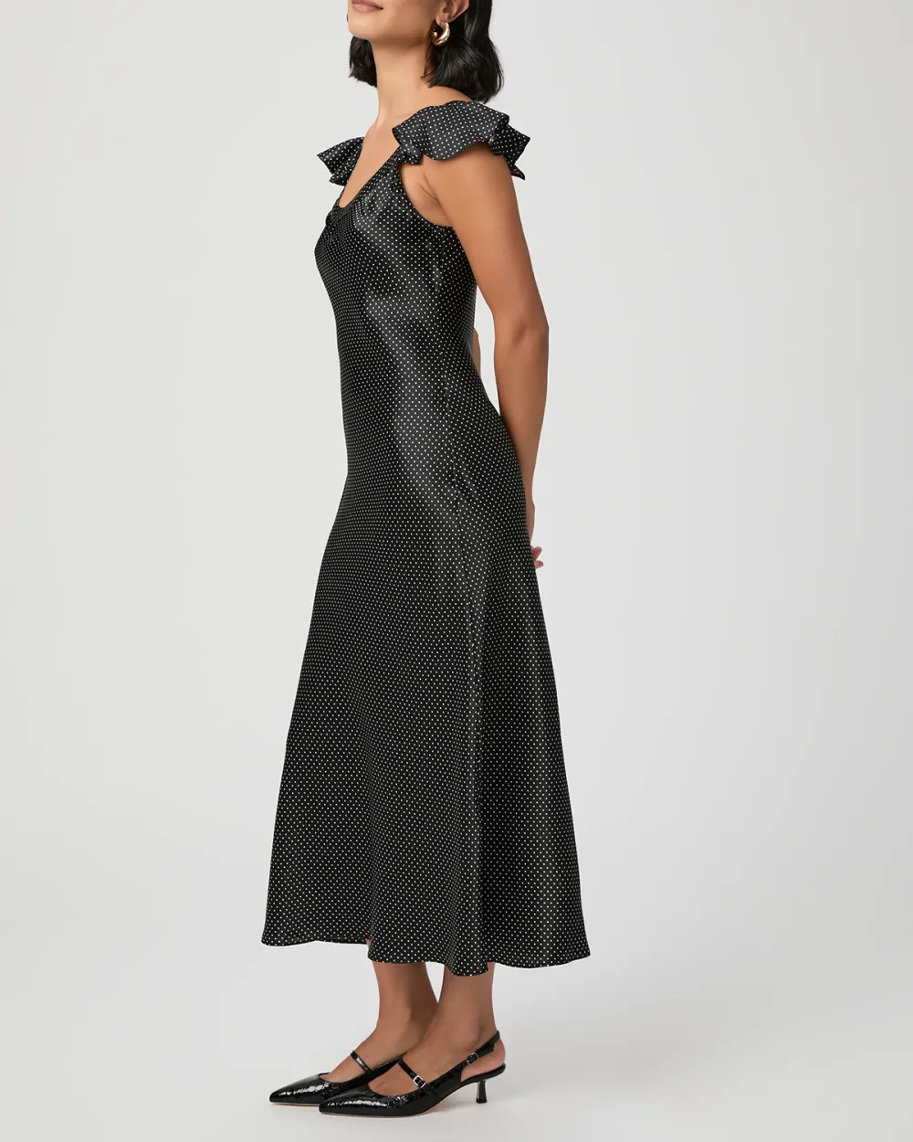 Black And Gray Geometric Print Sleeveless Midi Dress