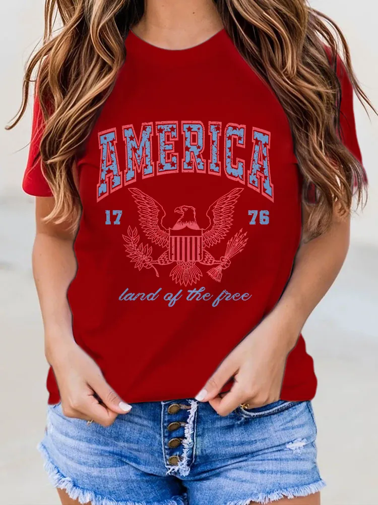 Woman'S America 1776 Round-Neck Short-Sleeved T-Shirt