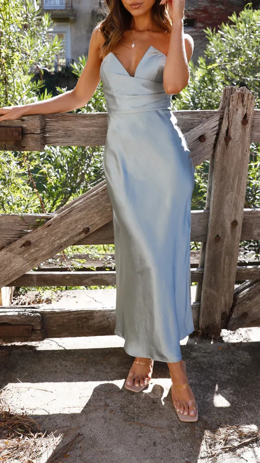 Strapless Design Maxi Dress