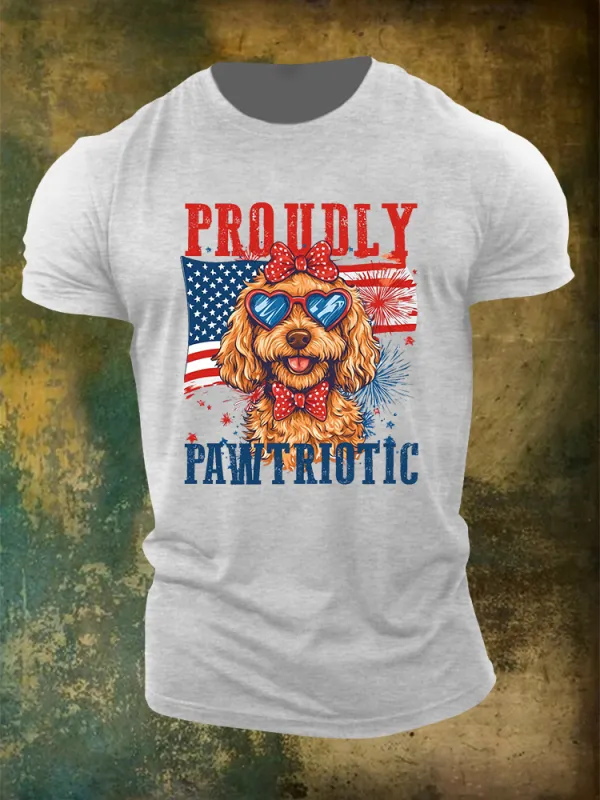 Men'S Proudly Pawtriotic Round-Neck T-Shirt