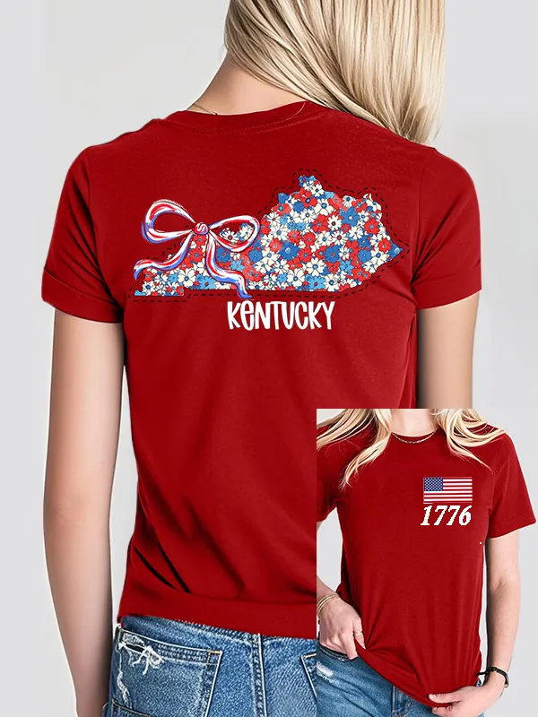 Woman'S 1776 Kentucky Print Short-Sleeved T-Shirt