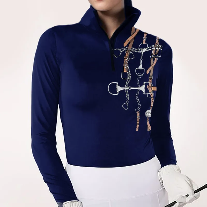 Women's Riding Style Print Long Sleeve Casual Shirt