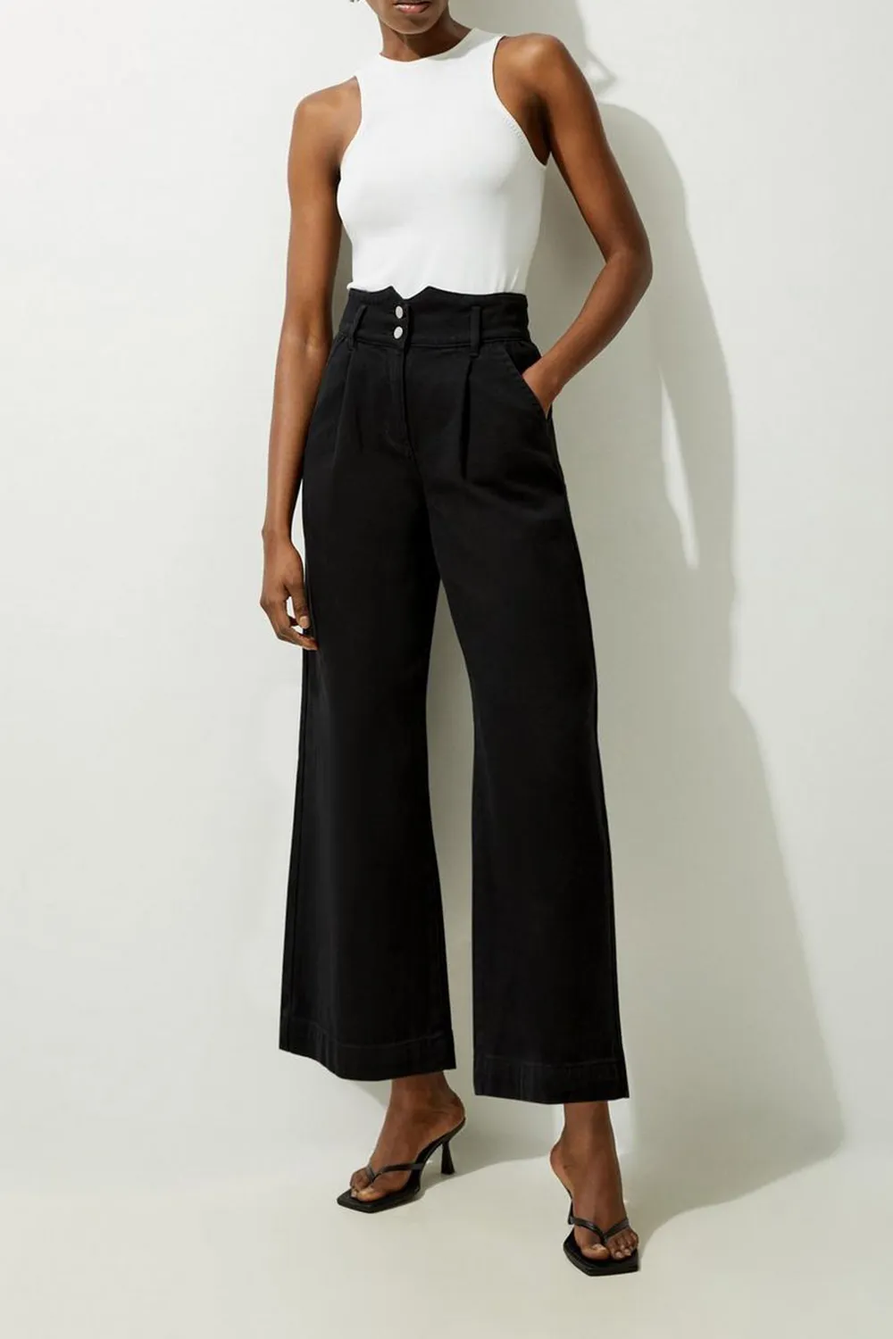 Petite Denim Wide Leg Jean