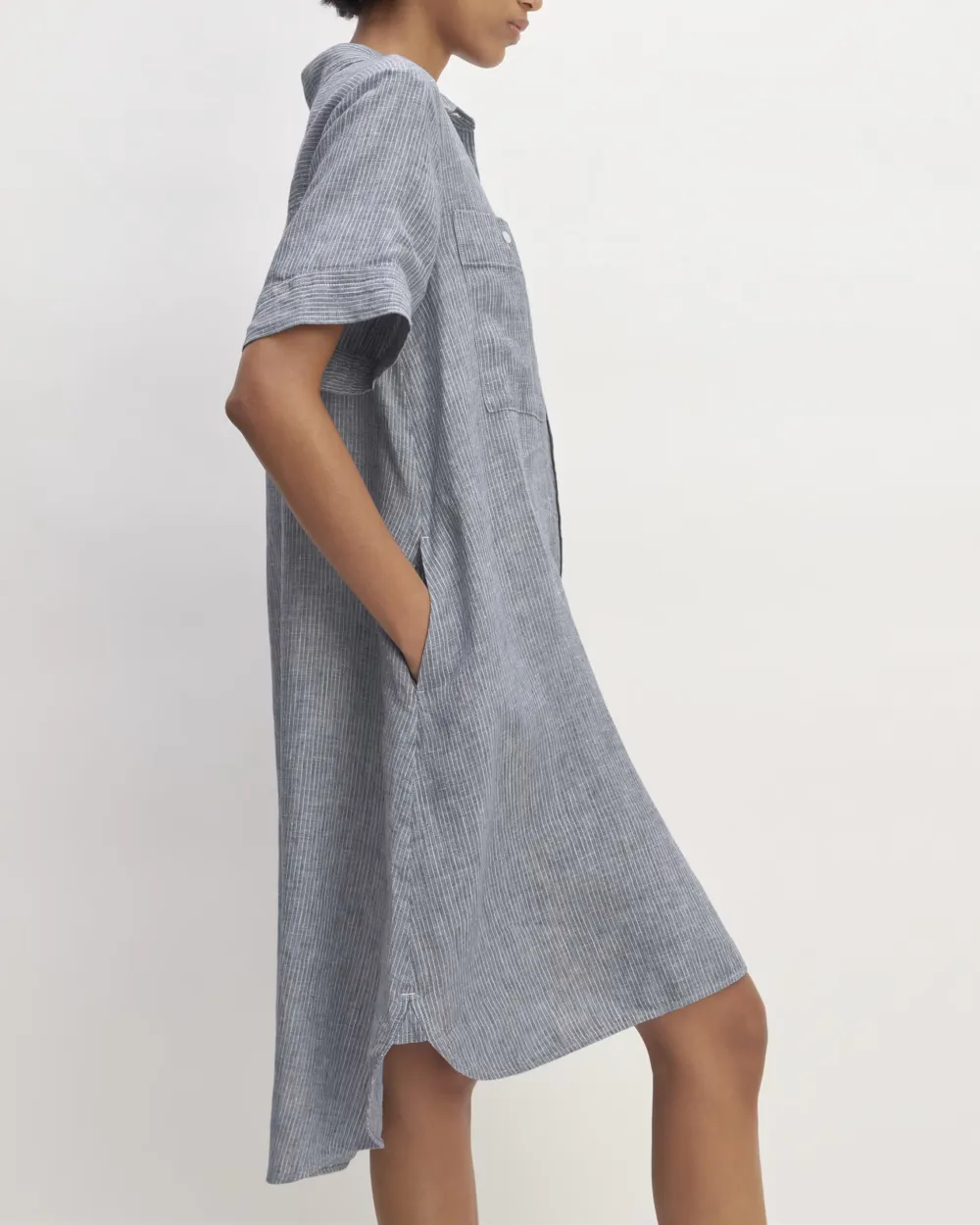 Short Sleeve Dress in Linen