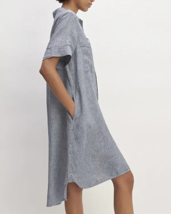 Short Sleeve Dress in Linen