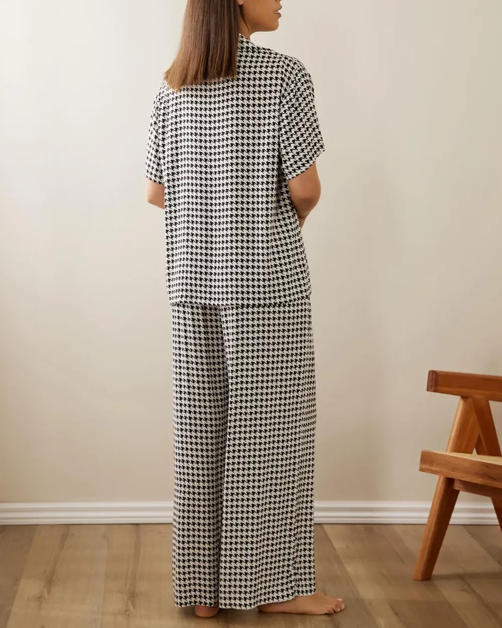 Houndstooth Long PJ Set