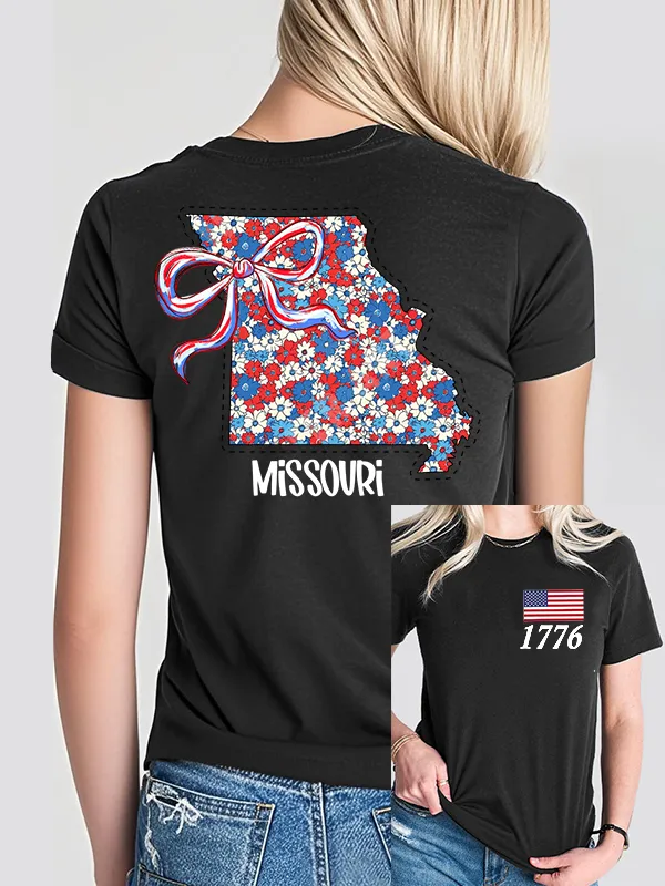 Woman'S 1776 West Virginia Print Short-Sleeved T-Shirt